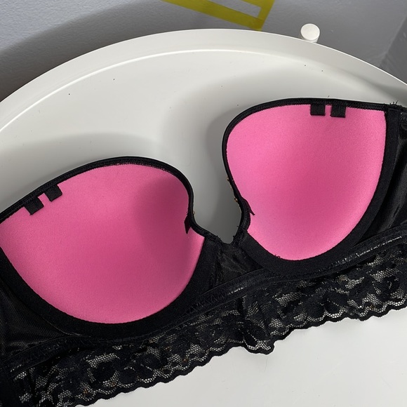 Black Studded Strapless Bustier Top - Picture 4 of 5